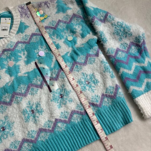 Ugly Christmas Sweater With Reindeer & Snowflake Design By 33 Degrees XL blue - Picture 6 of 14